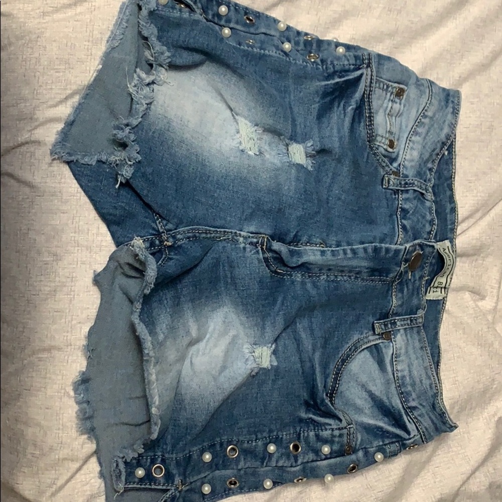 High waist jean shorts